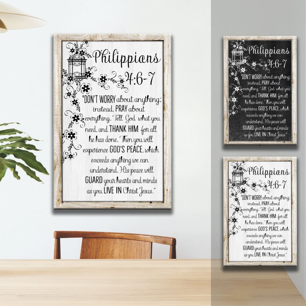 Don’t Worry About Anything Philippians 46-7 Nlt Scripture Canvas Art - Bible Verse Canvas - Scripture Wall Art