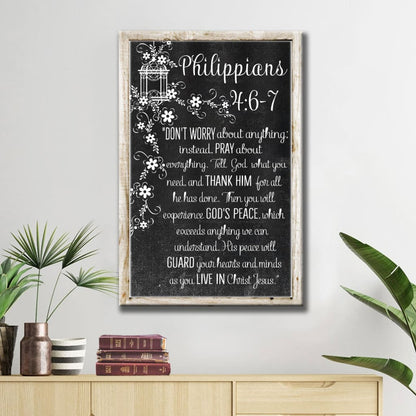 Don’t Worry About Anything Philippians 46-7 Nlt Scripture Canvas Art - Bible Verse Canvas - Scripture Wall Art