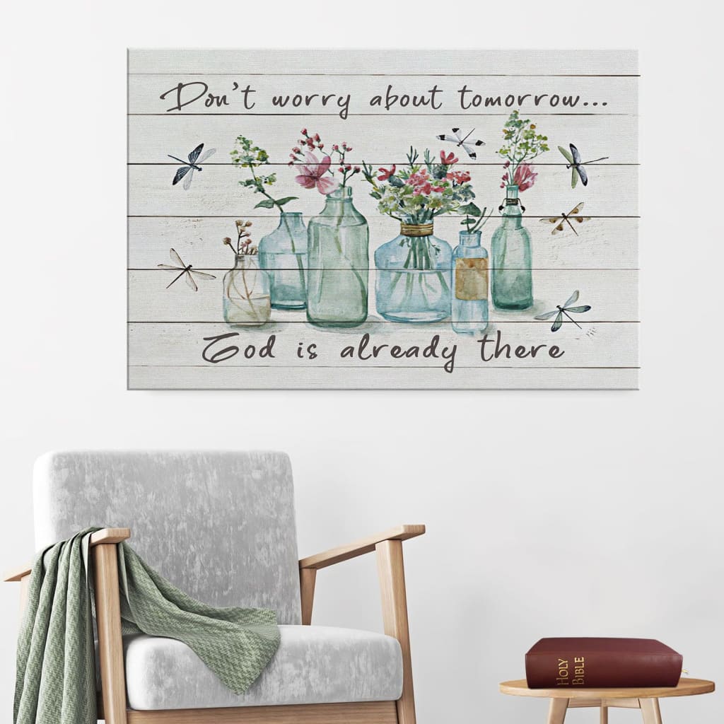 Don't Worry About Tomorrow Canvas Wall Art - Religious Wall Decor