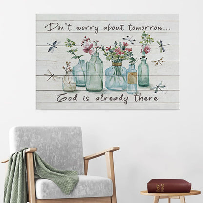 Don't Worry About Tomorrow Canvas Wall Art - Religious Wall Decor