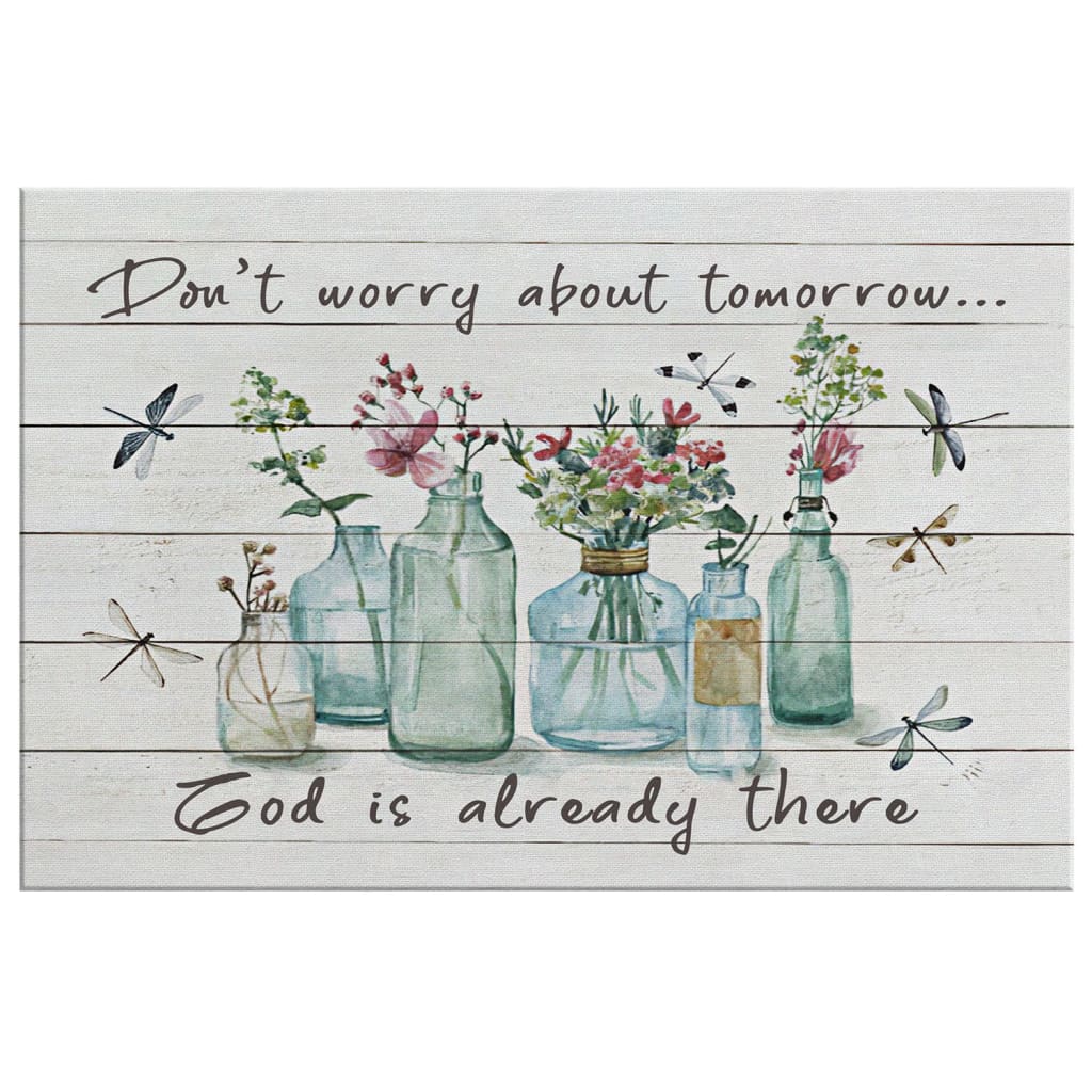 Don't Worry About Tomorrow Canvas Wall Art - Religious Wall Decor