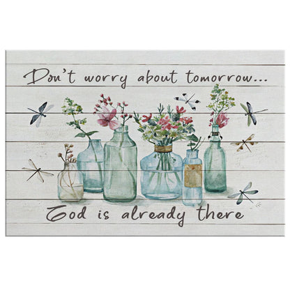 Don't Worry About Tomorrow Canvas Wall Art - Religious Wall Decor