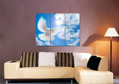 Dove Flying In The Sky On Psalm 914 Wall Art - Christian Canvas Wall Art
