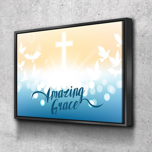 Doves & Cross Amazing Grace Wall Art & Decor - Christian Canvas Wall Art