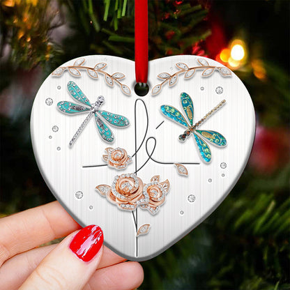 Dragonfly Advice Heart Ornament - Christmas Ornament - Ciaocustom