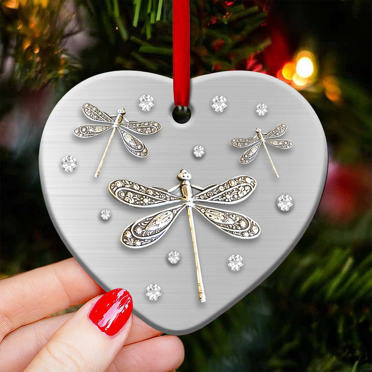 Dragonfly Advice Heart Ornament 1 - Christmas Ornament - Ciaocustom
