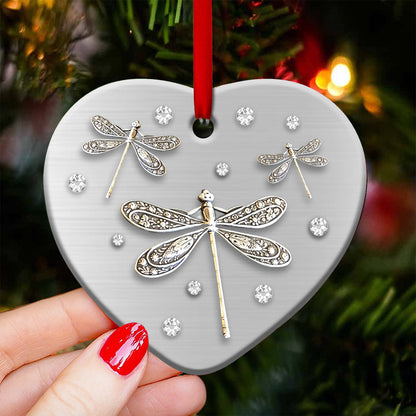 Dragonfly Advice Heart Ornament 1 - Christmas Ornament - Ciaocustom