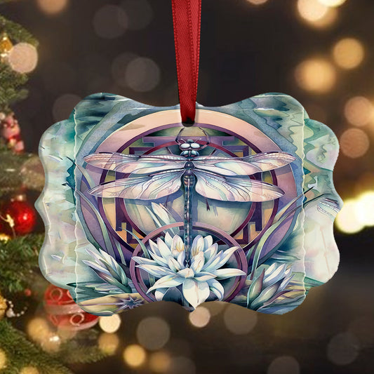 Dragonfly Art Metal Ornament - Christmas Ornament - Christmas Gift