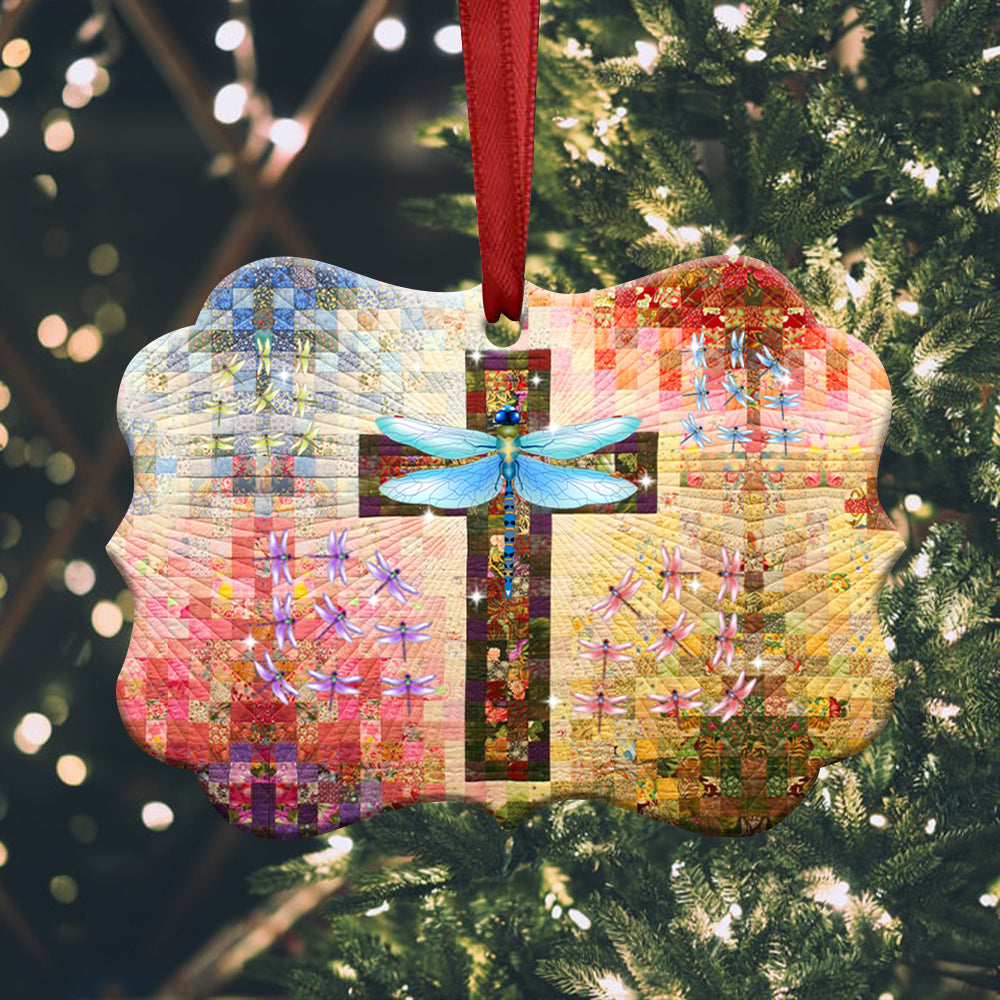 Dragonfly Christmas 2 Metal Ornament - Christmas Ornament - Christmas Gift