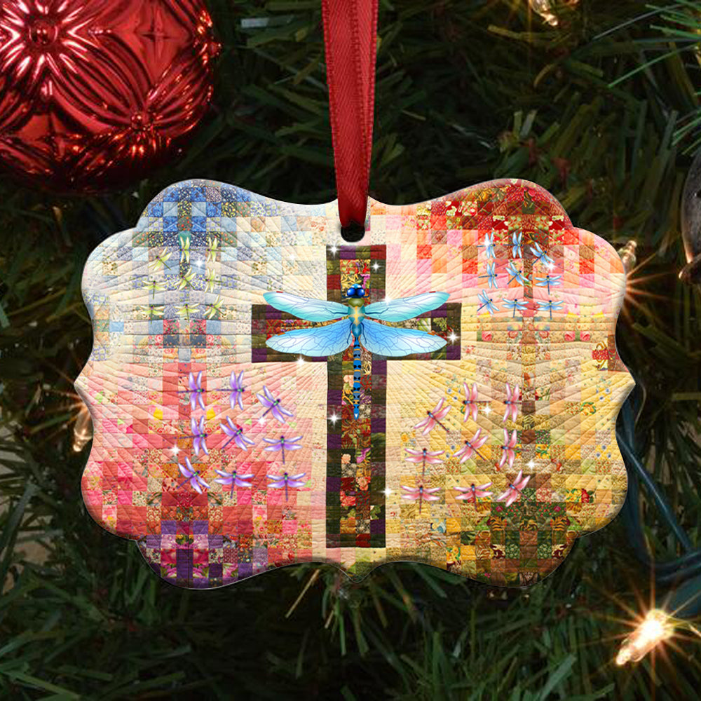 Dragonfly Christmas 2 Metal Ornament - Christmas Ornament - Christmas Gift