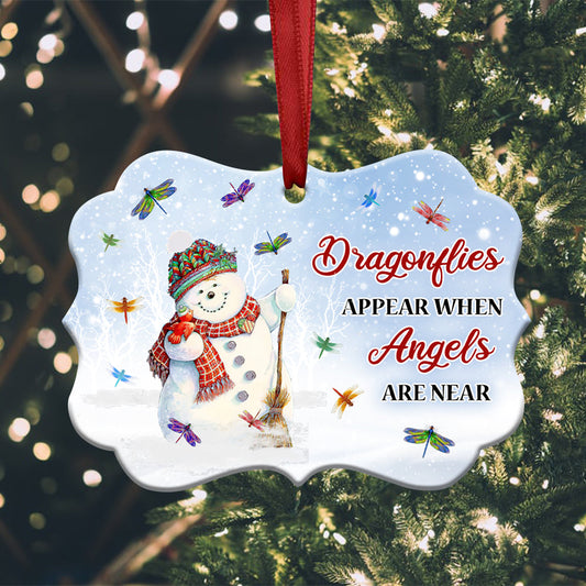 Dragonfly Christmas Metal Ornament - Christmas Ornament - Christmas Gift