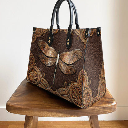 Dragonfly Earthtoned Leather Bag - Gifts Dragonfly Lovers - Women's Pu Leather Bag