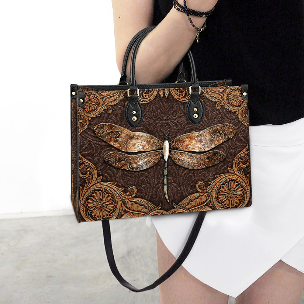 Dragonfly Earthtoned Leather Bag - Gifts Dragonfly Lovers - Women's Pu Leather Bag