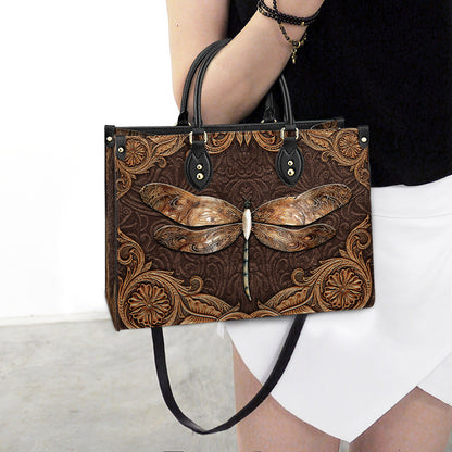 Dragonfly Earthtoned Leather Bag - Gifts Dragonfly Lovers - Women's Pu Leather Bag
