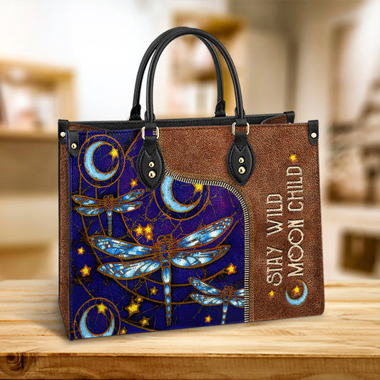 Dragonfly Hippie Pattern Leather Bag - Gifts Dragonfly Lovers - Women's Pu Leather Bag