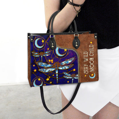 Dragonfly Hippie Pattern Leather Bag - Gifts Dragonfly Lovers - Women's Pu Leather Bag