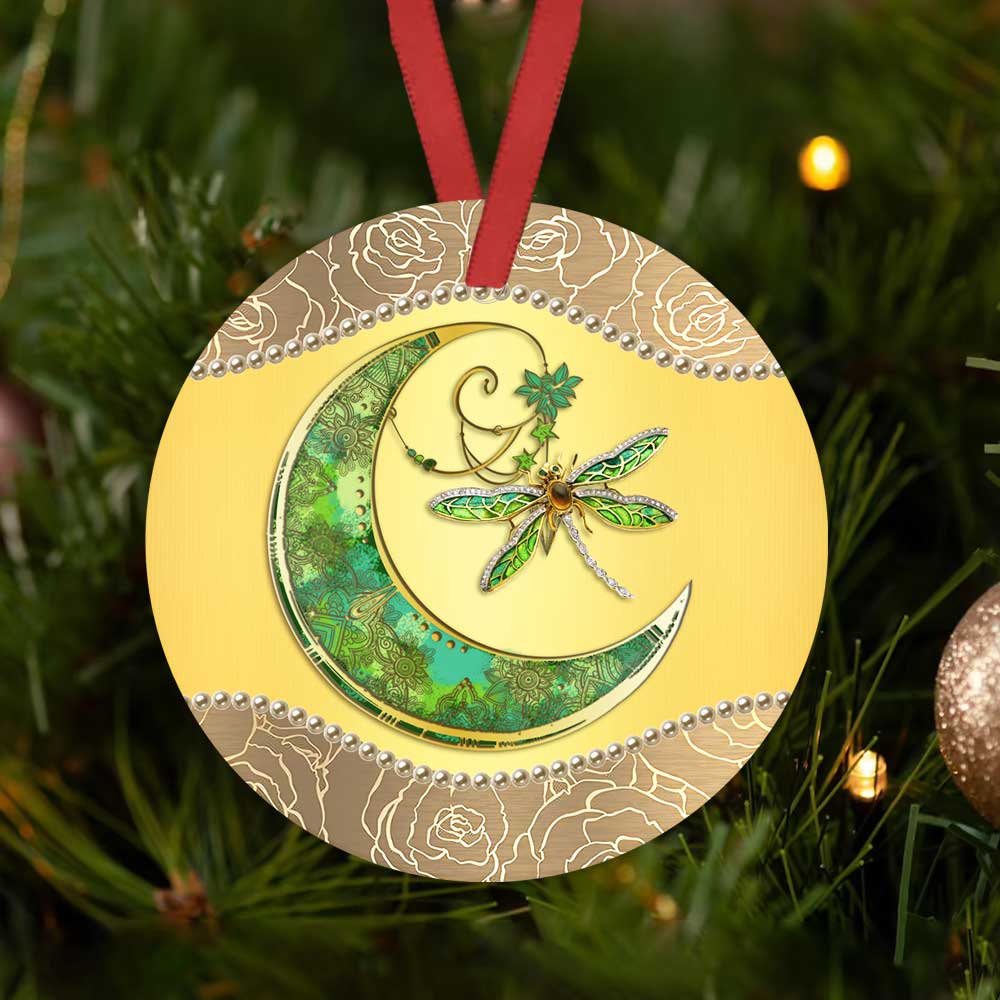 Dragonfly Jewelry Style Ceramic Circle Ornament - Decorative Ornament - Christmas Ornament