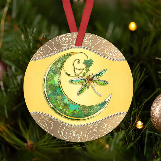 Dragonfly Jewelry Style Ceramic Circle Ornament - Decorative Ornament - Christmas Ornament