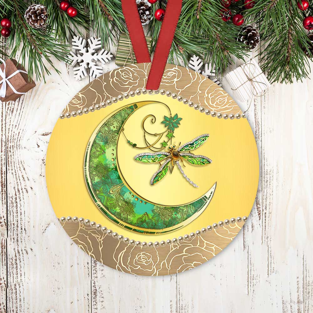 Dragonfly Jewelry Style Ceramic Circle Ornament - Decorative Ornament - Christmas Ornament