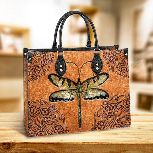 Dragonfly Mandala Style Leather Bag - Gifts Dragonfly Lovers - Women's Pu Leather Bag