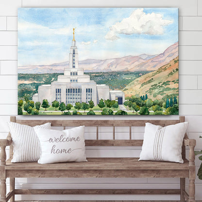 Draper Temple Canvas Wall Art - Jesus Christ Picture - Canvas Christian Wall Art