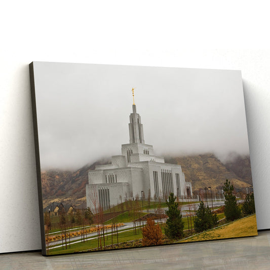 Draper Temple In The Clouds Canvas Wall Art - Jesus Christ Picture - Canvas Christian Wall Art
