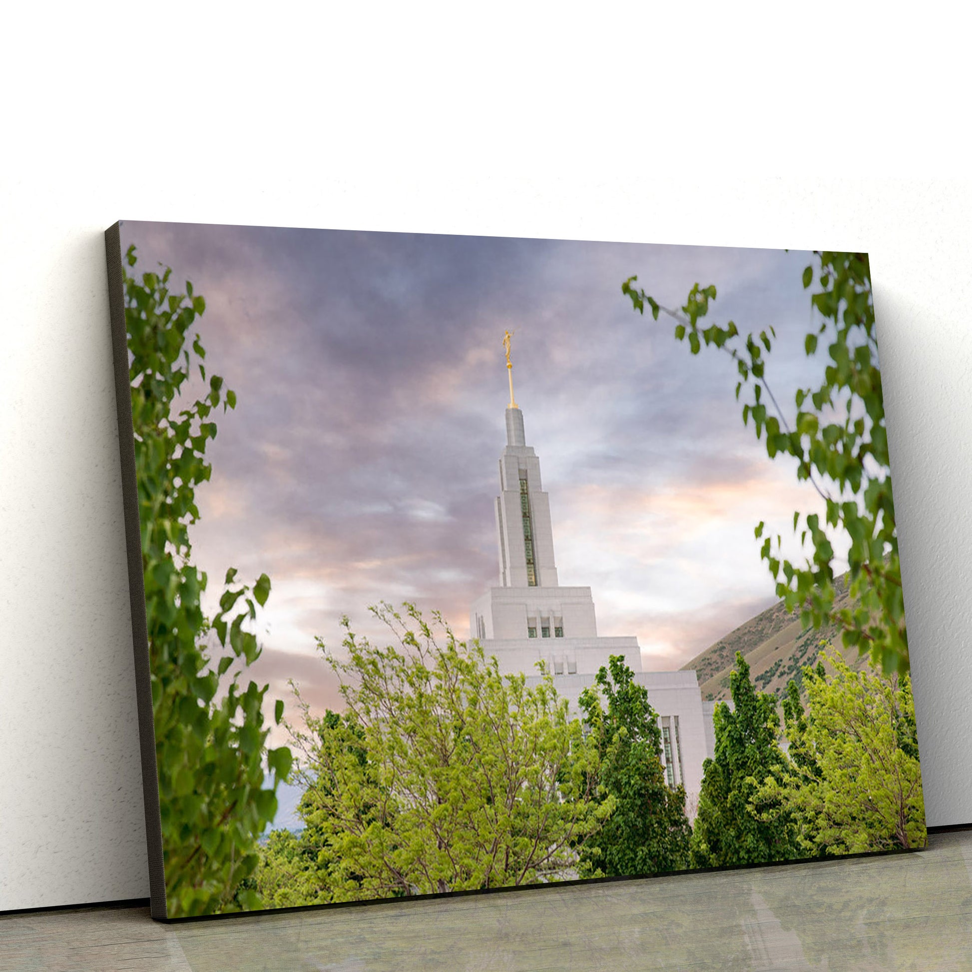 Draper Temple Summer Spire Canvas Wall Art - Jesus Christ Picture - Canvas Christian Wall Art