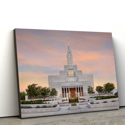 Draper Temple Sunrise Canvas Wall Art - Jesus Christ Picture - Canvas Christian Wall Art