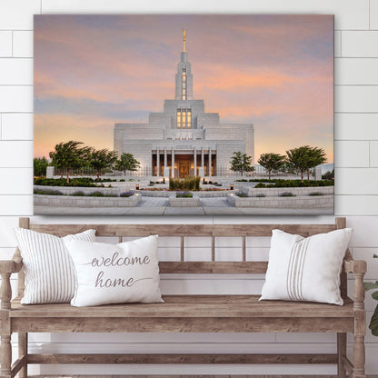 Draper Temple Sunrise Canvas Wall Art - Jesus Christ Picture - Canvas Christian Wall Art