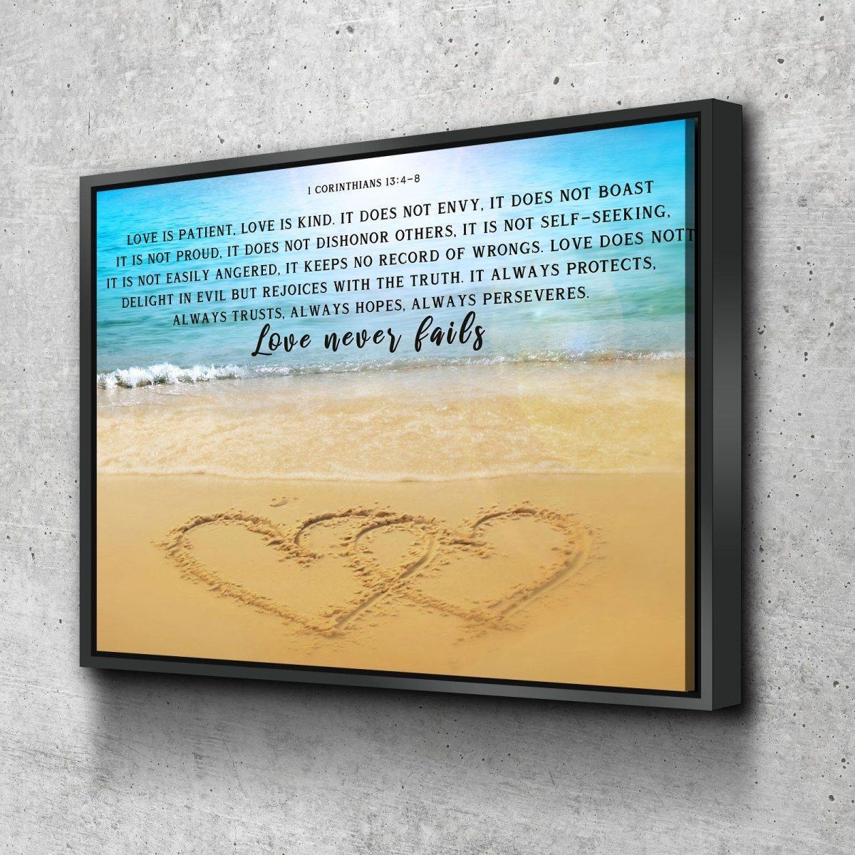 Drawn Love Love Is Patient, Love Is Kind Wall Art - Christian Canvas Wall Art