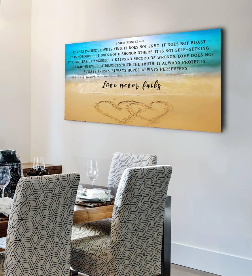 Drawn Love Love Is Patient, Love Is Kind Wall Art - Christian Canvas Wall Art