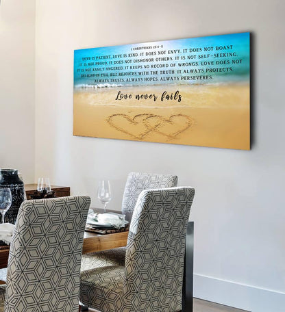 Drawn Love Love Is Patient, Love Is Kind Wall Art - Christian Canvas Wall Art