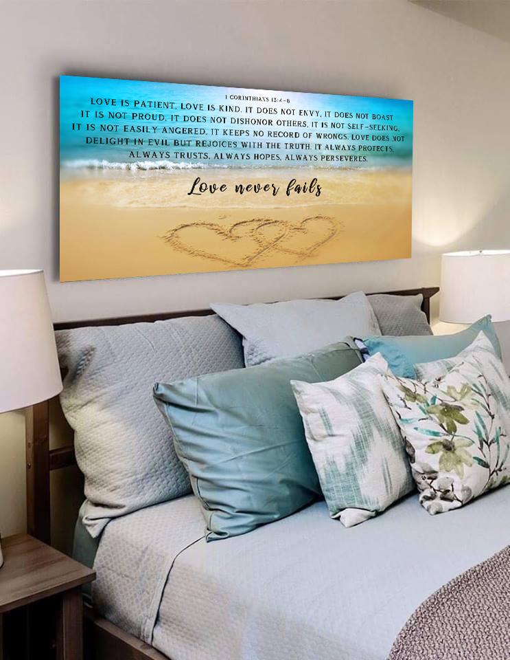 Drawn Love Love Is Patient, Love Is Kind Wall Art - Christian Canvas Wall Art