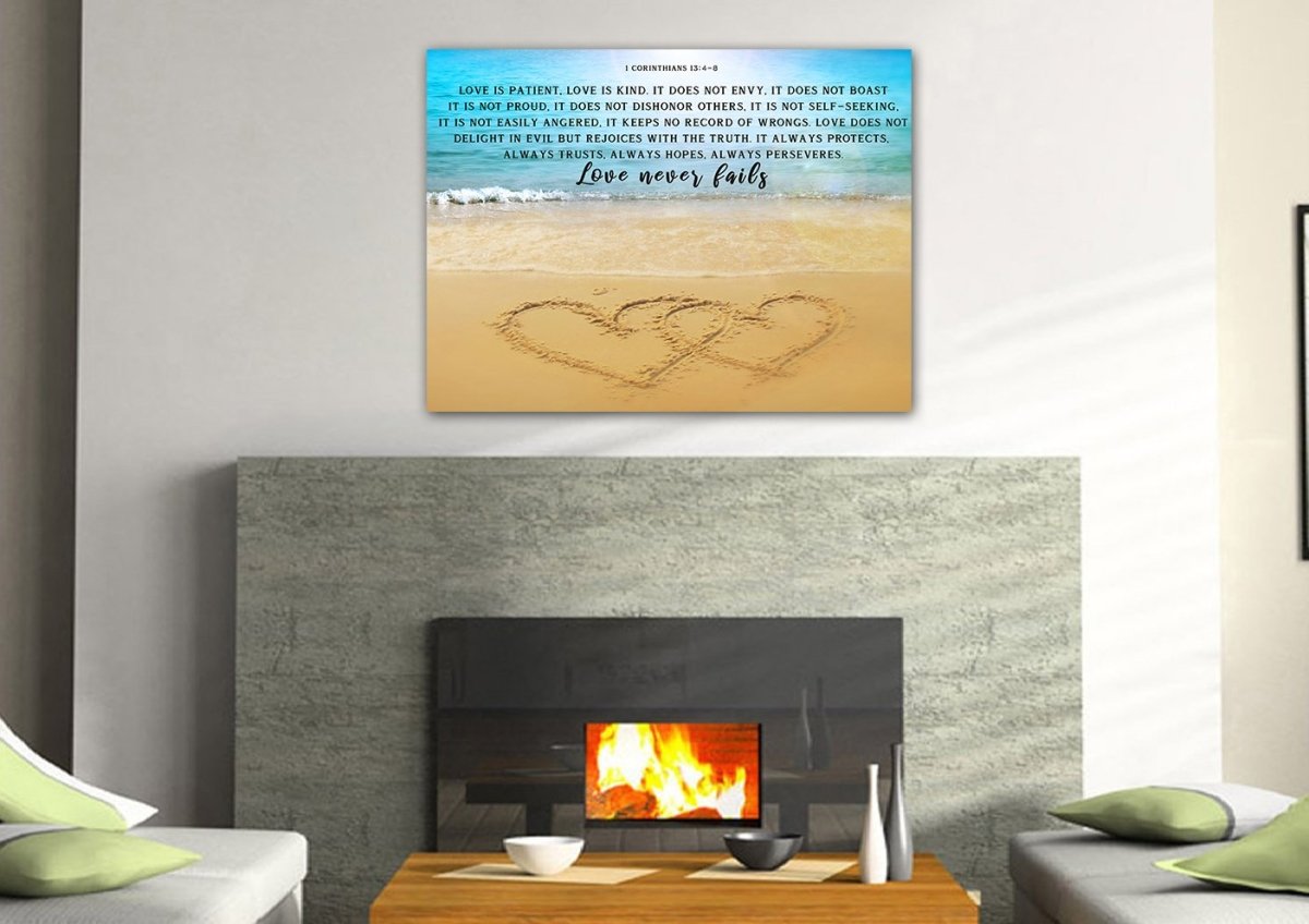 Drawn Love Love Is Patient, Love Is Kind Wall Art - Christian Canvas Wall Art