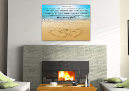 Drawn Love Love Is Patient, Love Is Kind Wall Art - Christian Canvas Wall Art