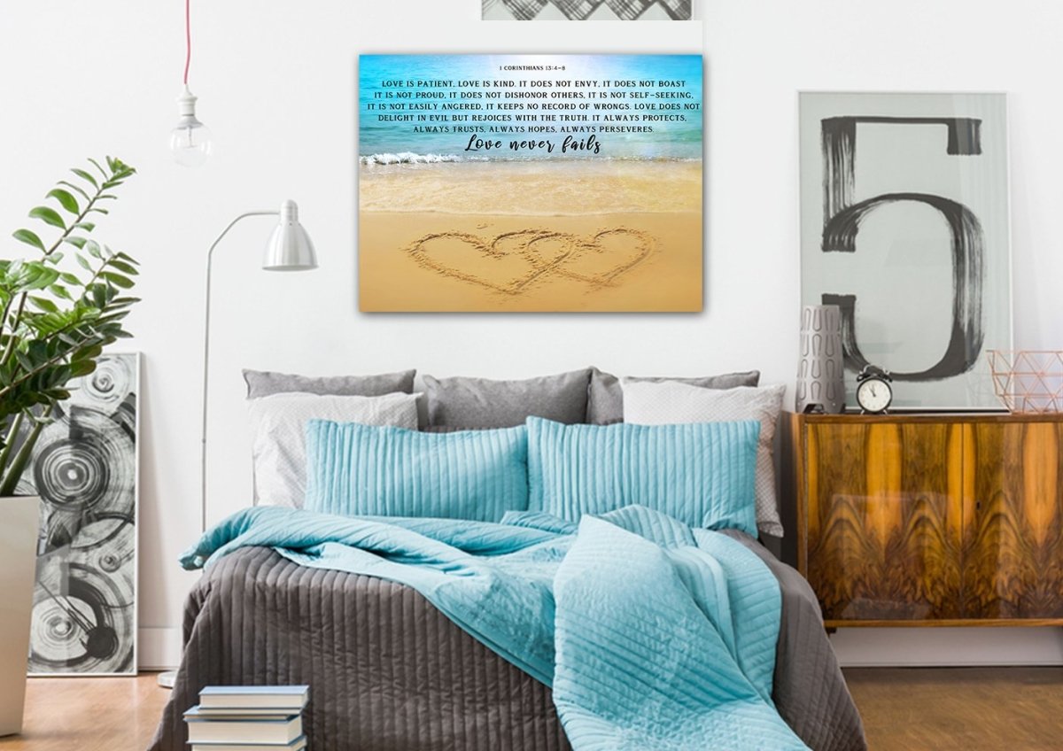 Drawn Love Love Is Patient, Love Is Kind Wall Art - Christian Canvas Wall Art
