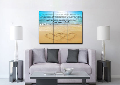 Drawn Love Love Is Patient, Love Is Kind Wall Art - Christian Canvas Wall Art