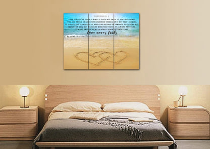 Drawn Love Love Is Patient, Love Is Kind Wall Art - Christian Canvas Wall Art