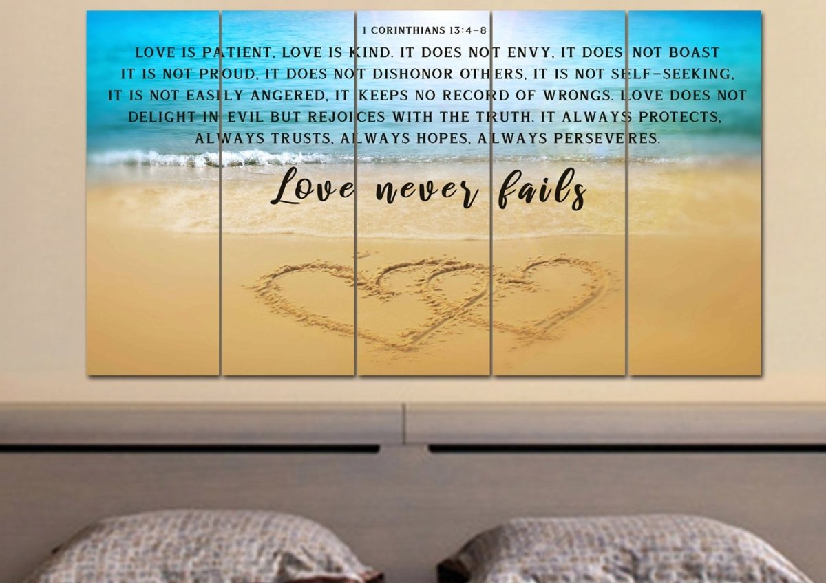 Drawn Love Love Is Patient, Love Is Kind Wall Art - Christian Canvas Wall Art