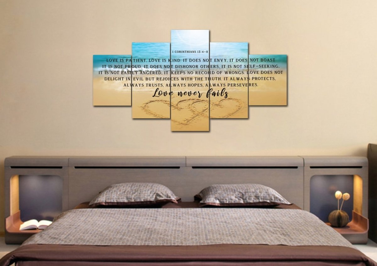 Drawn Love Love Is Patient, Love Is Kind Wall Art - Christian Canvas Wall Art