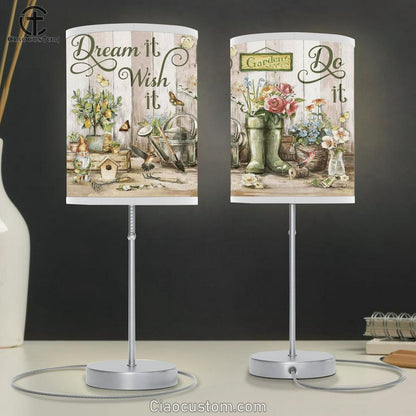 Dream It Wish It Do It Flower Table Lamp