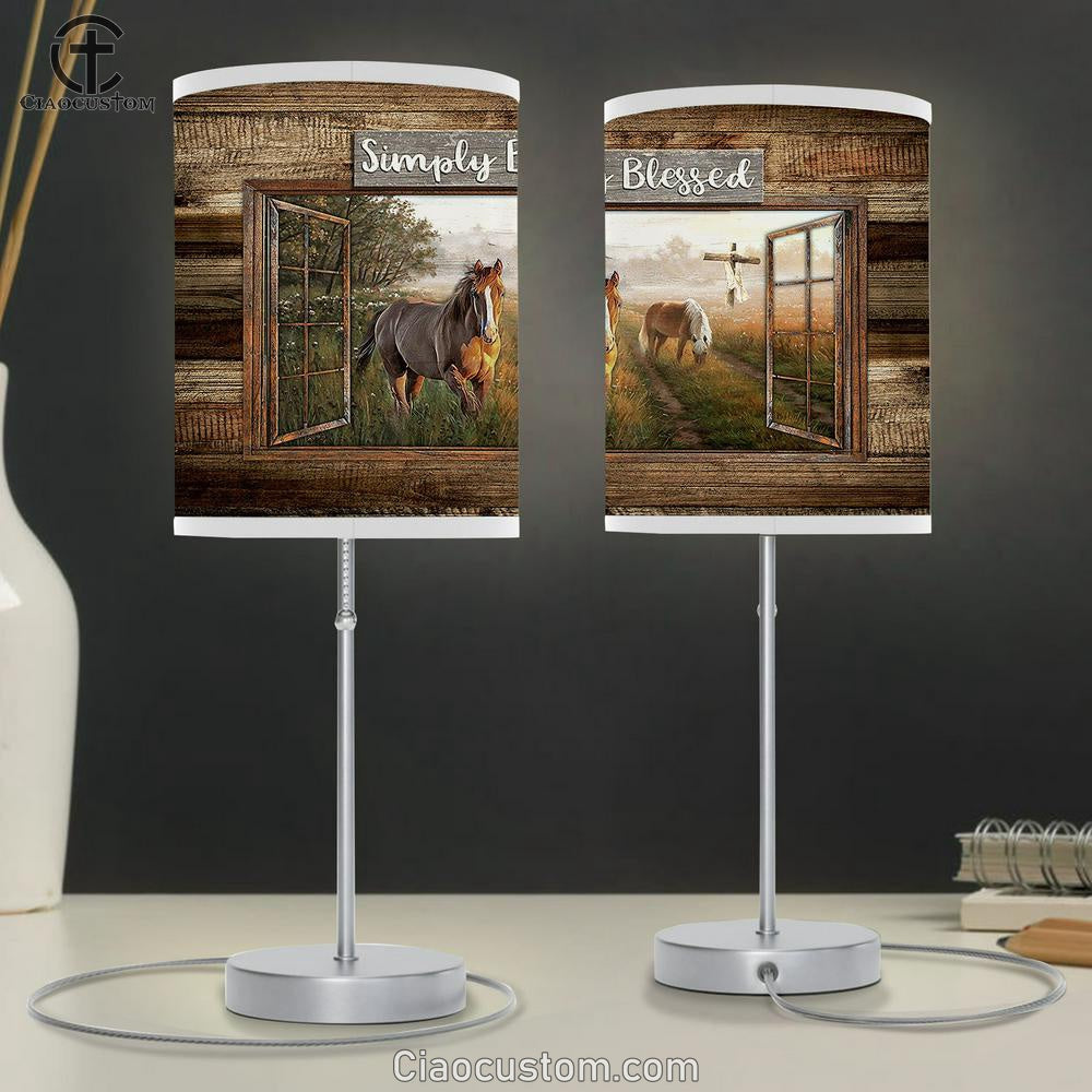 Dream horses Simply blessed Table Lamp For Bedroom - Bible Verse Table Lamp - Religious Room Decor