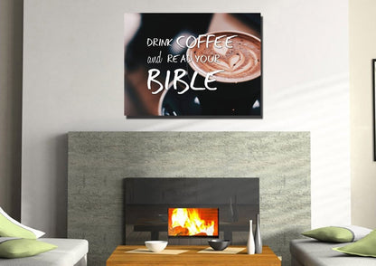 Drink Coffee And Read Your Bible' Wall Art Canvas Print - Christian Canvas Wall Art