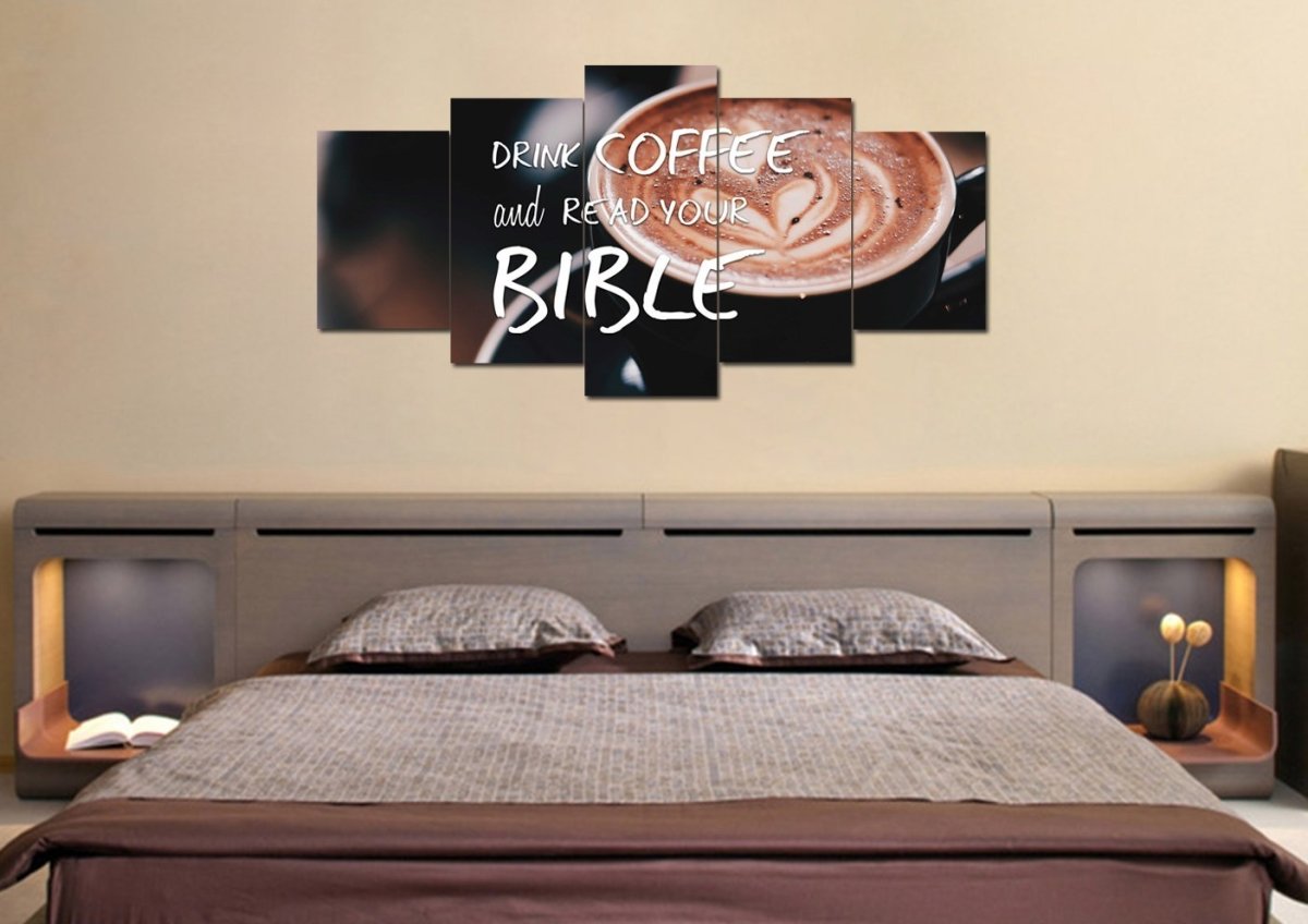 Drink Coffee And Read Your Bible' Wall Art Canvas Print - Christian Canvas Wall Art