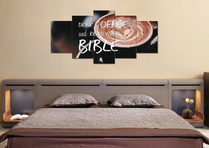 Drink Coffee And Read Your Bible' Wall Art Canvas Print - Christian Canvas Wall Art