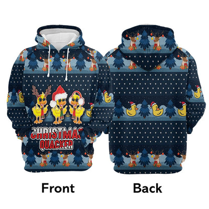 Duck Christmas Quacker All Over Print 3D Hoodie For Men And Women, Best Gift For Dog lovers, Best Outfit Christmas
