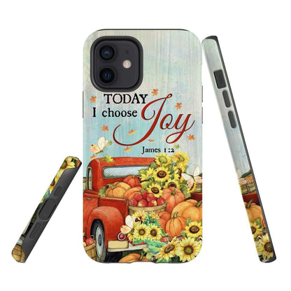 Today I Choose Joy Pumpkin Christian Phone Case - Inspirational Bible Scripture iPhone Cases