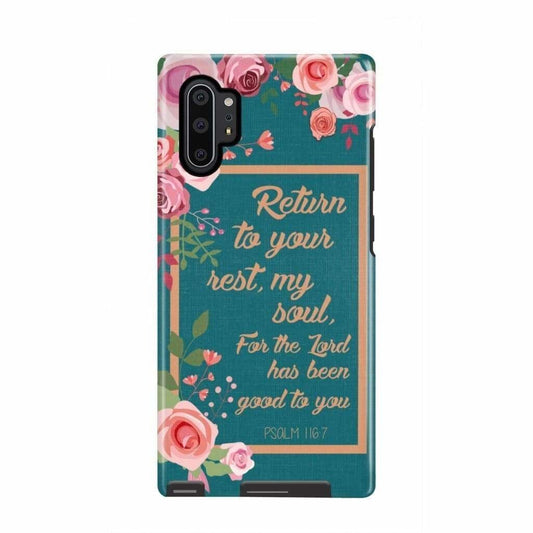 Psalm 1167 Return To Your Rest My Soul Floral Phone Case - Christian Phone Cases - Religious Phone Case