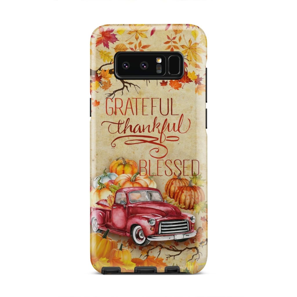 Thankful Grateful Blessed Happy Thanksgiving Phone Case - Inspirational Bible Scripture iPhone Cases