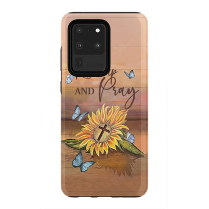 Rise Up And Pray Sunflower Cross Phone Case - Christian Phone Case - Inspirational Bible Scripture iPhone Cases